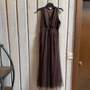 Baltic Born Kamila Tulle Maxi Dress- Espresso L- never worn